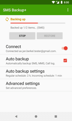 Скриншот приложения SMS Backup + - №1