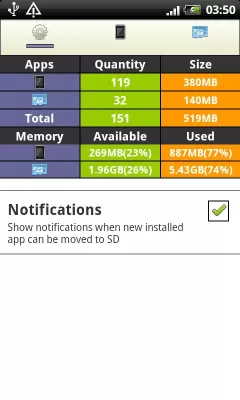 Скриншот приложения Easy APP2SD (‪Русский‬) - №3
