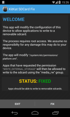 Скриншот приложения KitKat SDCard Fix - №1