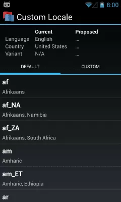 Скриншот приложения Custom Locale - №1
