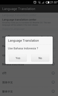 Скриншот приложения Bahasa Indonesian GOWeatherEX - №2