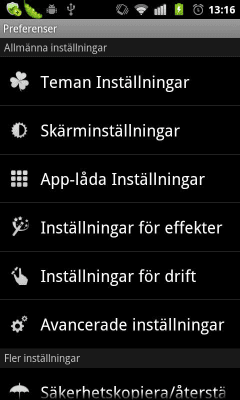 Скриншот приложения GO LauncherEX Swedish language - №2