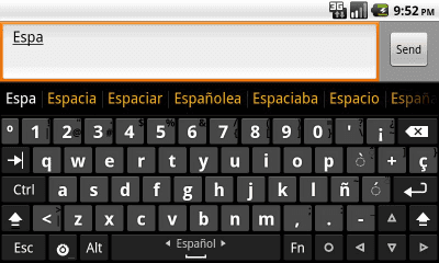 Скриншот приложения Spanish dictionary для Hacker's Keyboard - №1