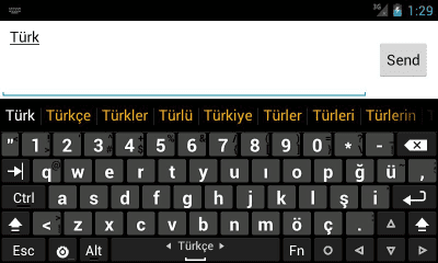 Скриншот приложения Turkish dictionary для Hacker's Keyboard - №2