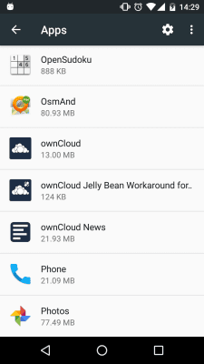 Скриншот приложения ownCloud Jelly Bean Workaround - №1