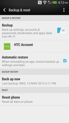 Скриншот приложения HTC Backup - №3