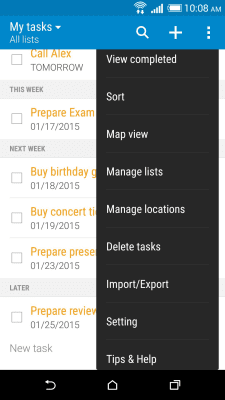 Скриншот приложения HTC 'Задачи' - №7