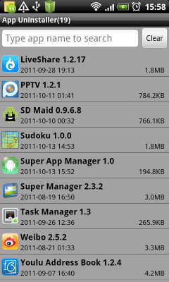 Скриншот приложения Super App Manager от Mobile Idea - №2