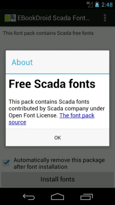 Скриншот приложения EBookDroid Scada FontPack - №2