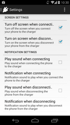 Скриншот приложения ChargeNotify - Screen Behavior - №5