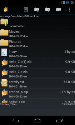 Скриншот приложения AndroZip File Manager - №2