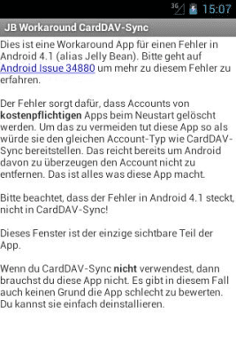 Скриншот приложения JB Workaround CardDAV-Sync - №2
