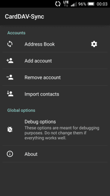 Скриншот приложения CardDAV-Sync free - №5