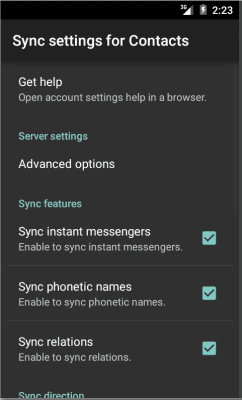 Скриншот приложения CardDAV-Sync free - №6