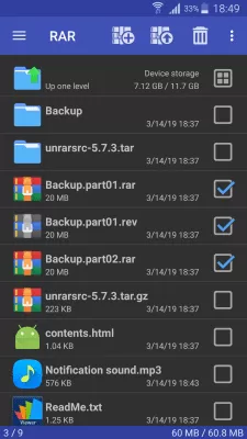 Скриншот приложения RAR для Android - №1