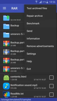 Скриншот приложения RAR для Android - №7