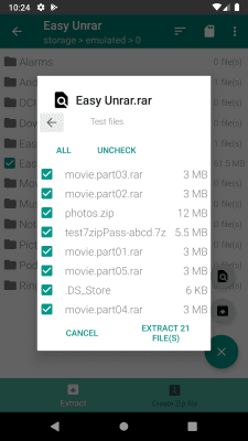 Скриншот приложения Easy Unrar, Unzip & Zip - №2