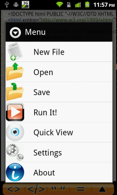 Скриншот приложения Android Web Editor Lite - №2