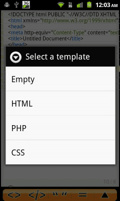 Скриншот приложения Android Web Editor Lite - №4