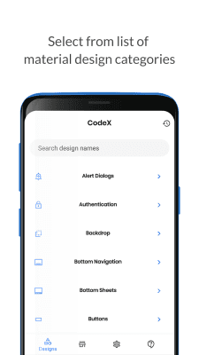 Скриншот приложения CodeX - Android Material UI Templates - №1