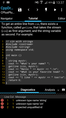 Скриншот приложения CppDroid - №8