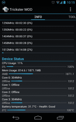 Скриншот приложения Trickster MOD Kernel Settings - №3