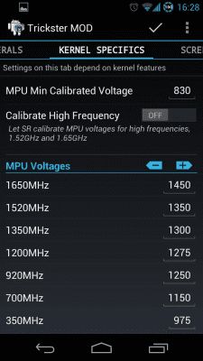 Скриншот приложения Trickster MOD Kernel Settings - №6