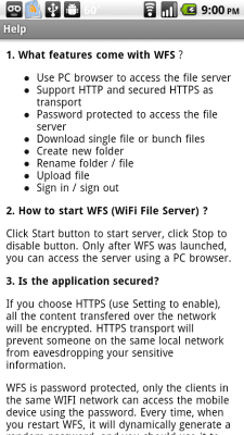 Скриншот приложения WiFi File Server - №2