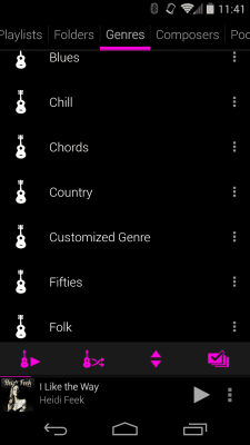 Скриншот приложения Rocket Player Dark Pink Theme - №3
