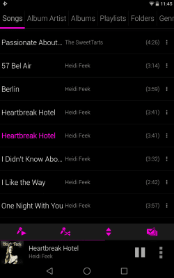 Скриншот приложения Rocket Player Dark Pink Theme - №5