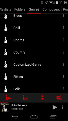 Скриншот приложения Rocket Player Dark Red Theme - №4