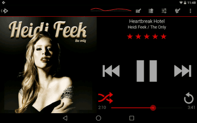 Скриншот приложения Rocket Player Dark Red Theme - №5