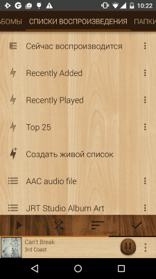 Скриншот приложения Rocket Player Древесина тема - №5