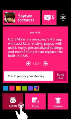 Скриншот приложения GO SMS PRO WP8 Popup ThemeEX - №1