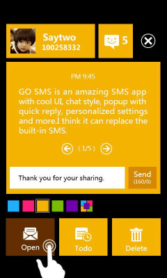 Скриншот приложения GO SMS PRO WP8 Popup ThemeEX - №2