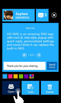 Скриншот приложения GO SMS PRO WP8 Popup ThemeEX - №3