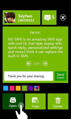 Скриншот приложения GO SMS PRO WP8 Popup ThemeEX - №4