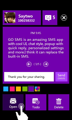 Скриншот приложения GO SMS PRO WP8 Popup ThemeEX - №5