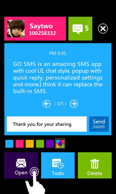 Скриншот приложения GO SMS PRO WP8 Popup ThemeEX - №6