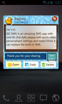 Скриншот приложения GO SMS Pro ShowerRoom ThemeEX - №2