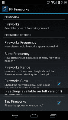 Скриншот приложения KF Fireworks Live Wallpaper - №5