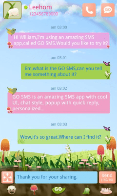 Скриншот приложения GO SMS PRO Spring SuperThemeEX - №1