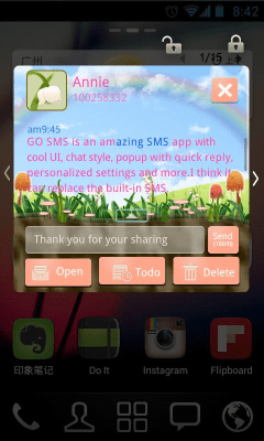 Скриншот приложения GO SMS PRO Spring SuperThemeEX - №2