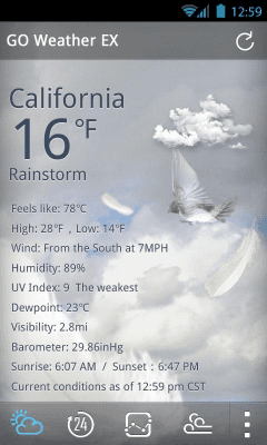 Скриншот приложения Windy Day Weather Widget Theme - №5