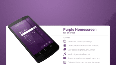 Скриншот приложения MYCOLORSCREEN Purple Homescreen Theme - №1