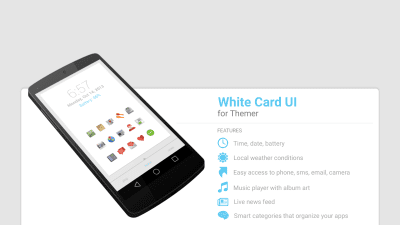 Скриншот приложения MYCOLORSCREEN White Card UI Theme - №1