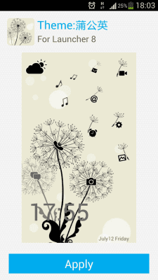 Скриншот приложения Launcher 8 theme:Dandelions - №1