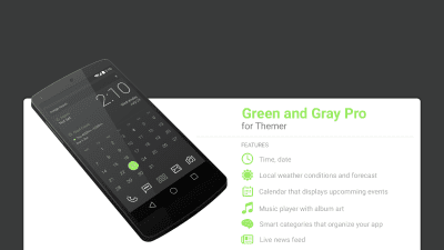 Скриншот приложения MYCOLORSCREEN Green and Gray Pro UI Theme - №1