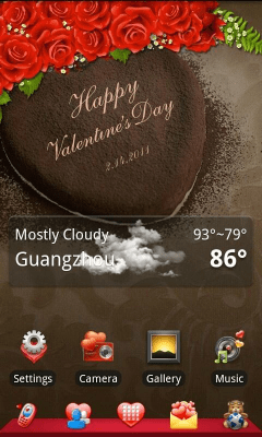 Скриншот приложения Valentine Theme GO Launcher EX - №1