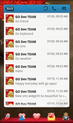 Скриншот приложения Valentine Theme GO Launcher EX - №4